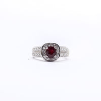 ANILLO RUBI Y DIAMANTE