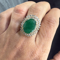 Anillo Verde Corte Gota con Halo | Expo Miami, foto 1