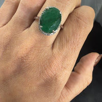 Anillo Verde Corte Gota con Halo | Expo Miami, foto 3