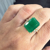 Anillo Rectangular Verde con Piedras Brillantes | Expo Miami, foto 1