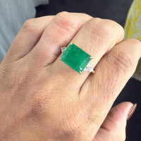 Anillo Rectangular Verde con Piedras Brillantes | Expo Miami, foto 2