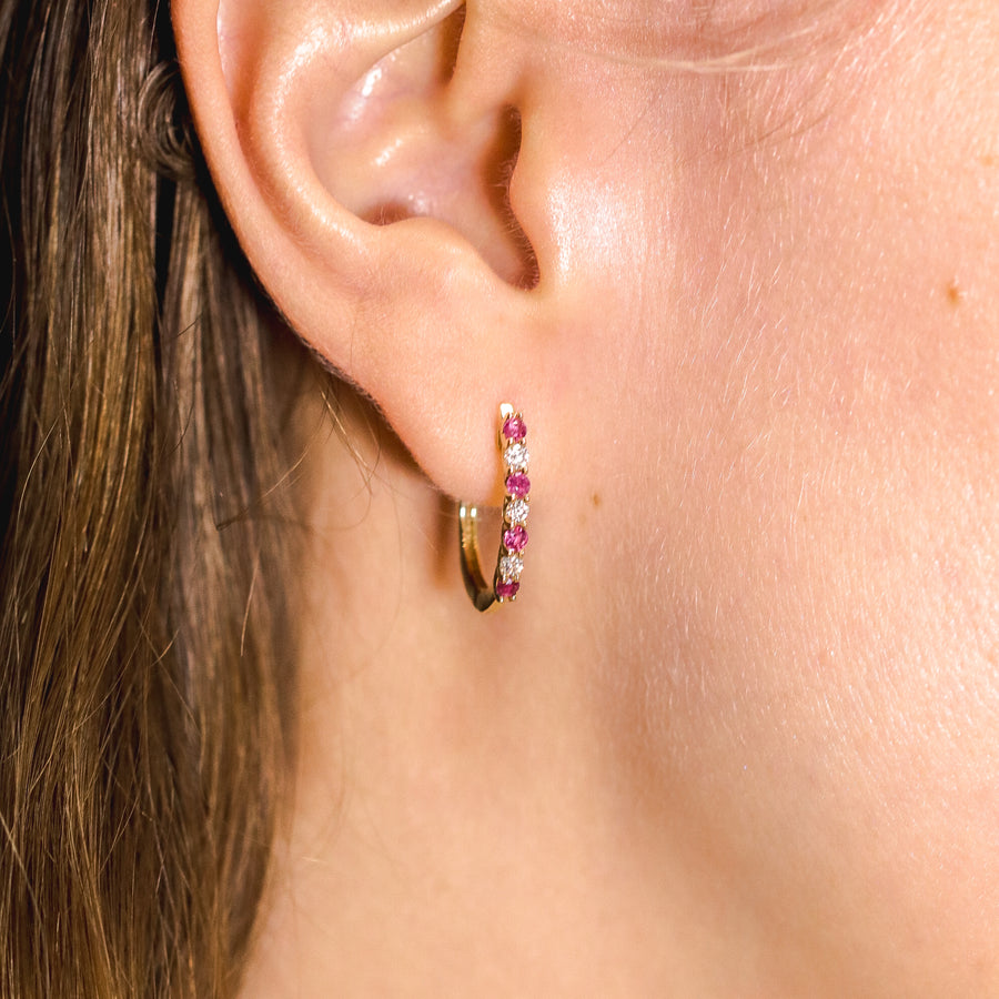 ARETE RUBIE CON DIAMANTE