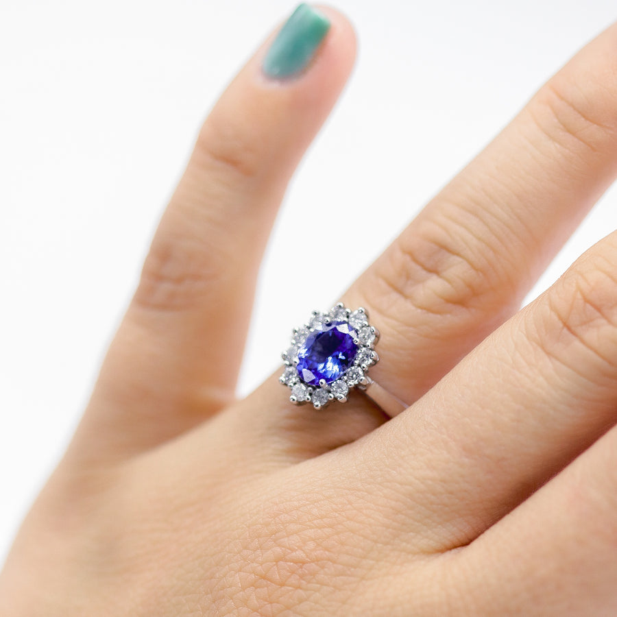 ANILLO TANSANITA PRINCESA DIANA