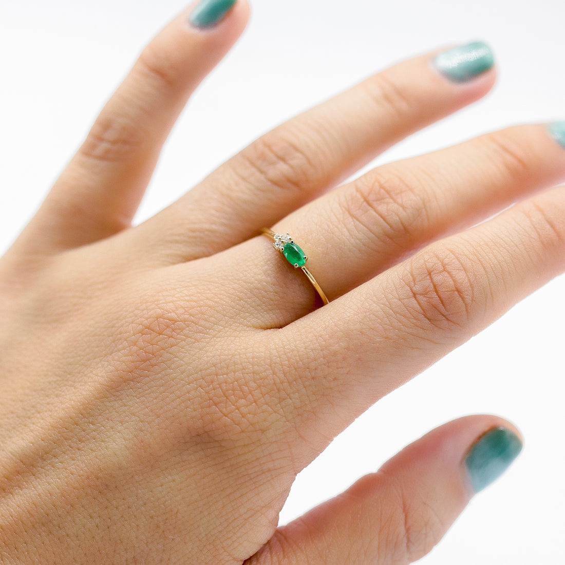 ANILLO ESMERALDA 3 BRILLANTE