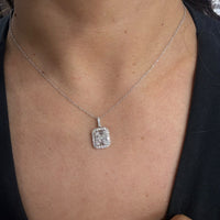 Collar de Dije Rectangular con Halo | Expo Miami, foto 1