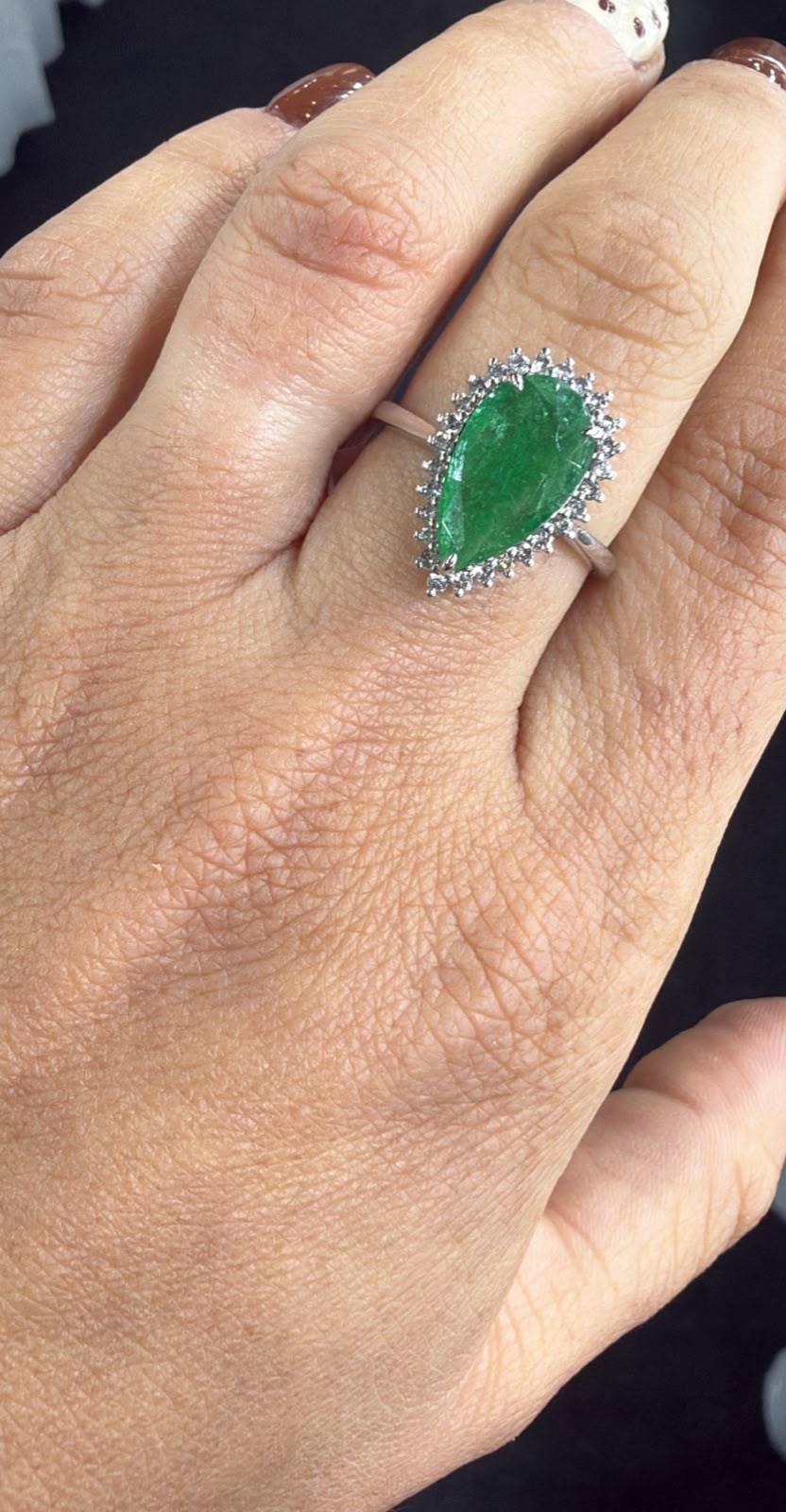 Anillo Esmeralda Corte Gota 2.50 ct | Expo Miami, foto 1