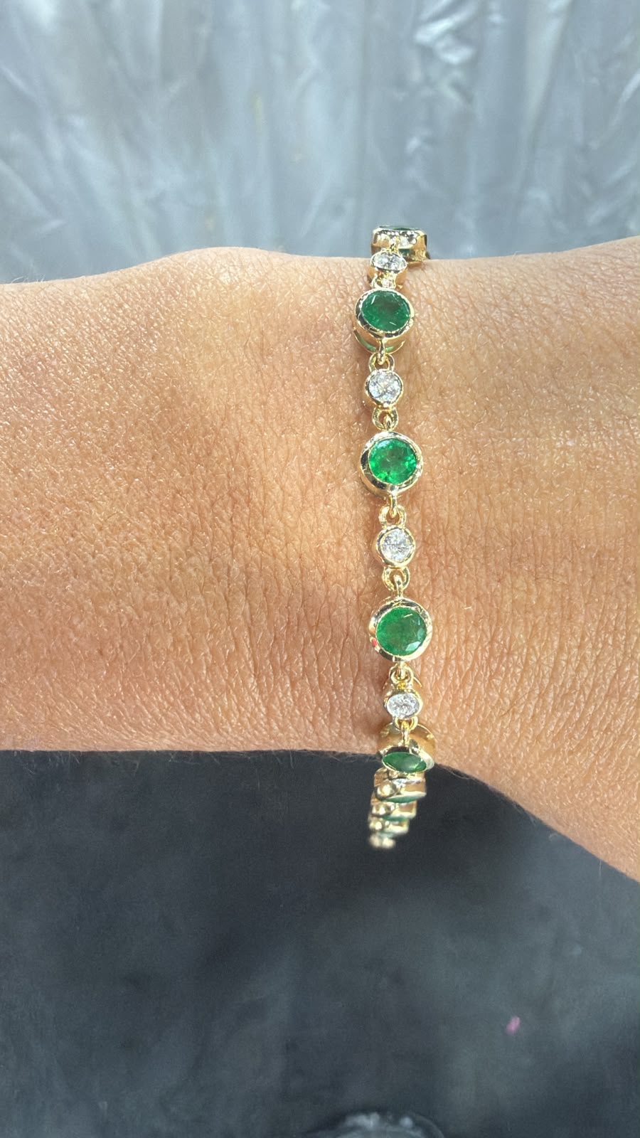 Pulsera de Esmeraldas y Piedras Brillantes | Expo Miami, foto 1