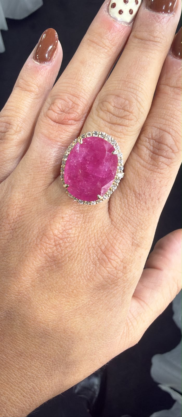 Anillo Oval Rosa con Halo | Expo Miami, foto 1