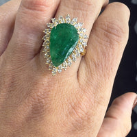 Anillo Verde Corte Gota con Halo | Expo Miami, foto 2