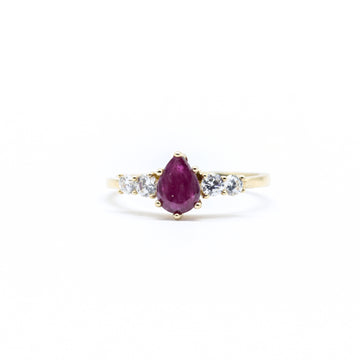 ANILLO RUBI GOTA CON CIRC